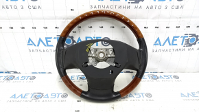 Руль голый Lexus RX350 RX450h 10-12 дорест, кожа коричневая с светлым деревом, протерта кожа, царапины, тычки