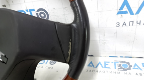 Руль голый Lexus RX350 RX450h 10-12 дорест, кожа коричневая с светлым деревом, протерта кожа, царапины, тычки
