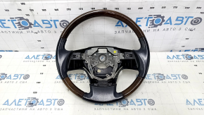 Руль голый Lexus RX350 RX450h 10-15 кожа черная, темное дерево, царапины, тычки, потертости