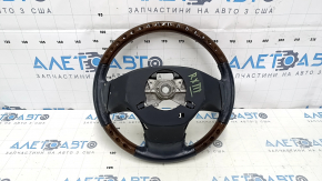 Руль голый Lexus RX350 RX450h 10-15 кожа черная, темное дерево, царапины, тычки, потертости