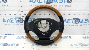 Руль голый Lexus ES300h ES350 13-16 дорест, кожа черная, светлое дерево царапины, тычки