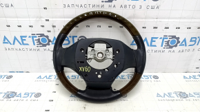 Руль голый Lexus ES300h ES350 13-15 дорест, кожа черная, темное дерево, царапины, тычки, потертости