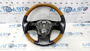 Volan gol Lexus RX350 RX450h 10-12 pre-restaurare piele maro deschisă lemn deschis, piele uzată