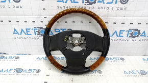 Руль голый Lexus RX350 RX450h 10-12 дорест, кожа коричневая, светлое дерево, трещины, царапины, потертость
