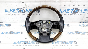 Руль голый Lexus RX350 RX450h 10-15 кожа черная, темное дерево, царапины, трещины, потертости