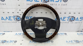 Руль голый Lexus RX350 RX450h 10-15 кожа черная, темное дерево, царапины, трещины, потертости