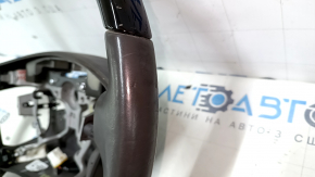 Руль голый Lexus LS460 LS600h 07-12 серая кожа, темное дерево, с подогревом, царапины, потертости, тычки