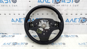 Руль голый Toyota Camry v55 15-17 usa черная кожа, красная строчка, без лепестков, тычки, царапины
