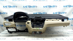 Торпедо передняя панель с AIRBAG BMW X1 F48 16-22 черная с бежевым Oyster, без проекции