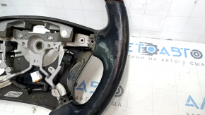 Руль голый Lexus LS460 LS600h 07-12 черная кожа, красное дерево, с подогревом, под перешив, царапины, затертый