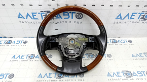 Volanul gol al Lexus RX350 RX450h 10-12, cu piele maro și lemn, pielea este uzată
