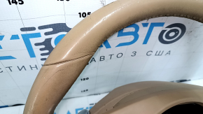 Руль голый Porsche Cayenne 958 11-16 кожа бежевый, с кнопками и лепестками, царапины, тычки, скол, под химчистку