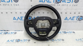 Руль голый Jeep Cherokee KL 14-20 кожа черная, без подогрева, с нижней накладкой, царапины, тычки