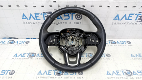 Руль голый Jeep Compass 17-21 кожа, черный, с накладками, с подогревом, царапины, под химчистку, тычки