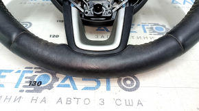 Руль голый Jeep Compass 17-21 кожа, черный, с накладками, с подогревом, царапины, под химчистку, тычки