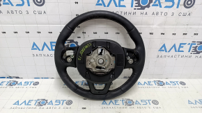 Руль голый Jeep Compass 17-21 кожа, черный, с накладками, с подогревом, царапины, под химчистку, тычки