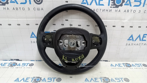 Руль голый Jeep Cherokee KL 14-21 кожа черная, с подогревом, с нижней накладкой, царапины, потертость, тычки