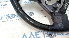 Руль голый Lexus GS300 GS350 06-07 кожа черная, под черное дерево, царапины, скол на дереве, затерт, тычки