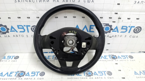 Руль голый Mazda 3 14-16 BM дорест, резина, черная, с задней накладкой, затерт, царапины