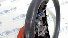 Руль голый Mazda 3 14-16 BM дорест, резина, черная, с задней накладкой, затерт, царапины