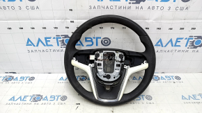 Руль голый Chevrolet Volt 11-15 резина с белой накладкой, без кнопок, под химчистку, царапины, потерт