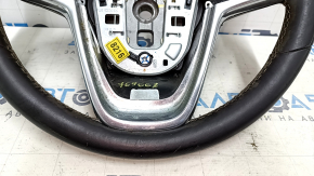 Руль голый Buick Encore 14-16 кожа черная с накладкой без кнопок, царапины. затертый, тычки, под химчистку