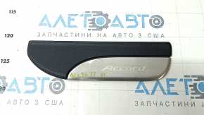 Placa prag spate stanga exterior Honda Accord 13-17 neagra cu crom, zgarieturi