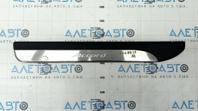 Decorat prag exterior dreapta fata Honda Accord 13-17 negru cu crom, zgarieturi, denivelare