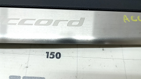Decorat prag exterior dreapta fata Honda Accord 13-17 negru cu crom, zgarieturi, denivelare