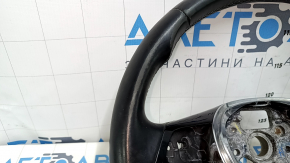 Руль голый VW Golf 15-19 кожа черный, без кнопок, затерт, тычки, царапины