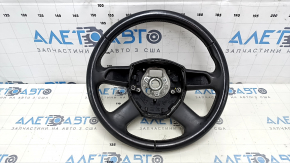 Руль голый Audi Q5 8R 09-13 кожа, серый, без кнопок, 4 спицы, царапины, трещины, тычки