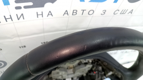 Руль голый Lincoln MKZ 13-20 кожа черная, с накладкой под дерево глянец, царапины, вмятины, тычки