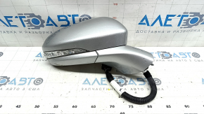 Зеркало боковое правое в сборе Ford Fusion mk5 13-20 12 пинов, BSM, поворотник, подогрев, посветка, серебро, царапины