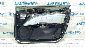 Cartelă de ornamente uși față stânga Ford Fusion mk5 17-20 titan, negru cu inserție din piele neagră, piele pentru cotieră, grafit turnat, cu ornamente de ridicare a geamului, zgârieturi