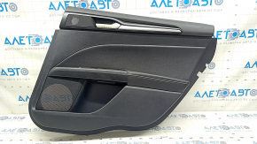 Cartelă de ornamente uși spate dreapta Ford Fusion mk5 17-20 titan, piele neagră cu inserție din piele neagră, cotieră din piele, turnare din grafit, cu ornamente de ridicare a geamului, zgârieturi