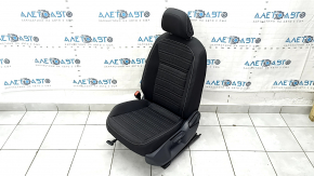 Водительское сидение VW Tiguan 22-24 без airbag, механическое, подогрев, ткань черная, белая строчка, под чистку