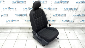Пассажирское сидение VW Tiguan 22-24 без airbag, механическое, подогрев, ткань черная, белая строчка, под чистку