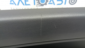Обшивка двери карточка задняя правая VW Tiguan 22-24 черная, подлокотник кожа черная белая строчка, вставка кожа черная, с ручкой, царапины, вмятина