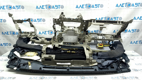 Торпедо передняя панель с AIRBAG Toyota Prius 30 14-15 черно-бежевая, 2 части, царапина