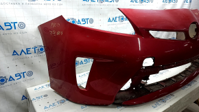 Бампер передний голый Toyota Prius 30 13-15 рест, красный, царапины