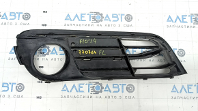 Нижняя решетка переднего бампера левая BMW 5 F10 14-16 частично открытая под ПТФ, Luxury Line, с хром молдингом, песок
