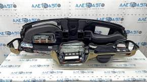 Торпедо передняя панель с AIRBAG BMW 5 F10 11-16 черно-бежевая, под проекцию, ржавый пиропатрон, под химчистку