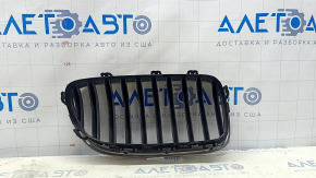 Решетка радиатора grill левая BMW 5 F10 14-16 хром без ночного видения, Base, царапины, тычки на хроме, песок
