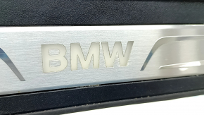 Накладка порога внешняя задняя правая BMW 5 F10 11-16 черная с хром, подсветка, повреждение водой