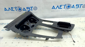 Накладка центральной консоли верхняя BMW 5 F10 11-16 АКПП темное дерево anthrazit, с пепельницей и прикуривателем, царапины