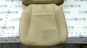 Обшивка водительского сидения BMW 5 F10 14-16 Luxury кожа, бежевое, 3 части, потрескано, потерто, под химчистку