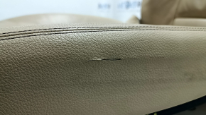 Обшивка водительского сидения BMW 5 F10 14-16 Luxury кожа, бежевое, 3 части, потрескано, потерто, под химчистку