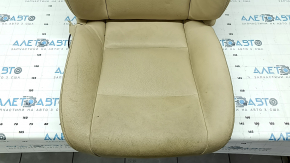 Обшивка пассажирского сидения BMW 5 F10 14-16 Luxury кожа, бежевое, 3 части, потерто, под химчистку, контакт с водой, надрыв на спинке
