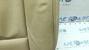 Обшивка пассажирского сидения BMW 5 F10 14-16 Luxury кожа, бежевое, 3 части, потерто, под химчистку, контакт с водой, надрыв на спинке