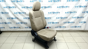 Scaun pasager Mitsubishi Outlander 16-18 odihna, cu airbag, mecanic, piele bej, fisuri in piele, pentru curatare